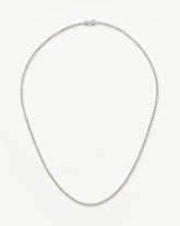 Fine Diamond Tennis Necklace | 14k Solid White Gold Diamond