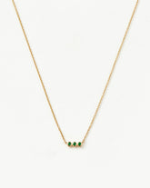 Fine Emerald Solitaire Trio Necklace