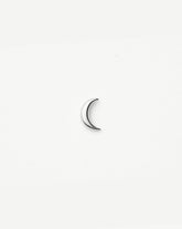 Fine Moon Flat Back Stud Earring | 14k White Gold