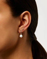 Fine Moon Flat Back Stud Earring | 14k Yellow Gold