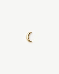 Fine Moon Flat Back Stud Earring | 14k Yellow Gold