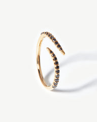 Fine Open Claw Ring | 14k Solid Gold/Black Diamond