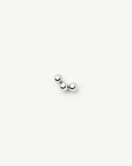 Fine Trio Flat Back Stud Earring | 14k White Gold
