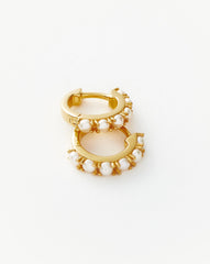 Gemstone Huggies | 18k Gold Vermeil/Pearl