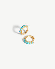 Gemstone Huggies | 18k Gold Vermeil/Turquoise