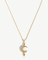 Harris Reed Crescent Moon Pearl Necklace | 18k Gold Vermeil/Pearl