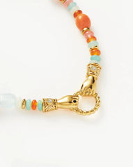Harris Reed In Good Hands Beaded Gemstone Necklace | 18k Gold Plated/Multi Gemstone & Pearl