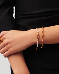 Harris Reed In Good Hands Mini Beaded Gemstone Bracelet | 18k Gold Plated/Rainbow Moonstone