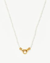 Harris Reed In Good Hands Mini Beaded Gemstone Necklace | 18k Gold Plated/Rainbow Moonstone