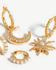 Harris Reed Moonlight Pearl Earring Set | 18k Gold Vermeil/Pearl