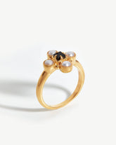 Harris Reed Quartet Ring | 18k Gold Vermeil/Pearl & Black Onyx