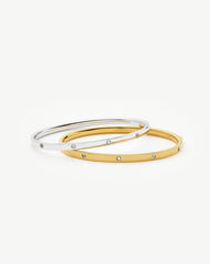 Interstellar Hinged Bangle | 18k Gold Vermeil/Cubic Zirconia
