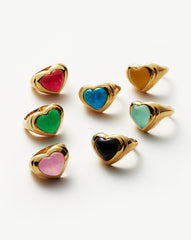 Jelly Heart Gemstone Ring | 18k Gold Plated/Pink Quartz
