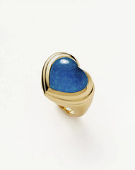 Jelly Heart Gemstone Ring | 18k Gold Plated/Blue Quartz