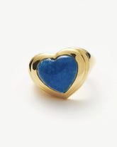 Jelly Heart Gemstone Ring | 18k Gold Plated/Blue Quartz