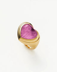Jelly Heart Gemstone Ring | 18k Gold Plated/Purple Quartz