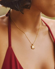 June Birthstone Pendant Necklace | 18k Gold Vermeil/Rainbow Moonstone