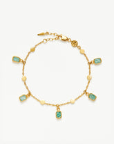 Lena Charm Bracelet | 18ct Gold Plated/Amazonite