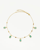 Lena Charm Choker | 18k Gold Plated/Amazonite