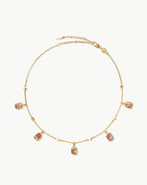 Lena Charm Choker | 18k Gold Plated/Rhodochrosite