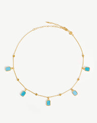 Lena Charm Choker | 18k Gold Plated/Turquoise