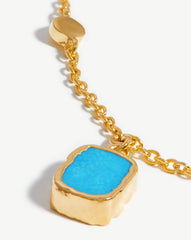 Lena Charm Choker | 18k Gold Plated/Turquoise