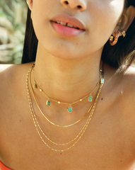 Lena Charm Choker | 18k Gold Plated/Amazonite