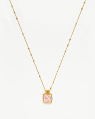 Lena Charm Necklace | 18k Gold Plated/Rhodochrosite