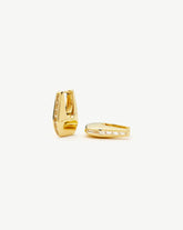 Lucy Williams Arco Pavé Small Hoop Earrings | 18k Gold Plated