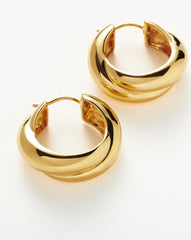 Lucy Williams Chunky Medium Entwine Hoop Earrings | 18k Gold Plated