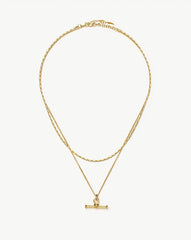 Lucy Williams Horizon & Ridge T-Bar Necklace Set | 18k Gold Plated/18k Gold Vermeil