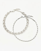 Lucy Williams Horizon & Timepiece Bracelet Set | Sterling Silver/Silver Plated