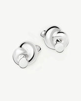 Lucy Williams Knot Oversized Stud Earrings | Silver Plated