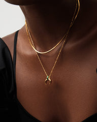Lucy Williams Malachite Horn Pendant Necklace | 18k Gold Vermeil/Malachite