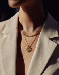 Lucy Williams Medium Engravable Roman Arc Coin Necklace | 18k Gold Plated