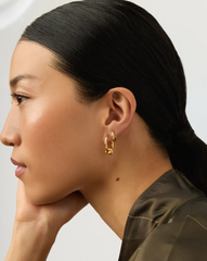 Lucy Williams Pavé Knot & Classic Tunnel Earrings Set | 18k Gold Plated/18k Gold Vermeil