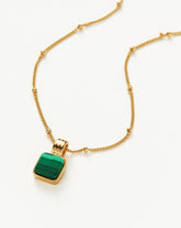 Lucy Williams Square Malachite Necklace | 18k Gold Vermeil/Malachite