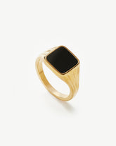 Lucy Williams Square Signet Ring | 18k Gold Vermeil/Black Spinel