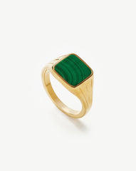 Lucy Williams Square Signet Ring | 18k Gold Vermeil/Malachite