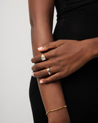 Lucy Williams Square Signet Ring | 18k Gold Vermeil/Mother of Pearl