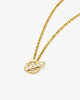 Lucy Williams T-Bar Hex Pendant Necklace | 18k Gold Plated