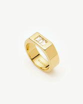 Lucy Williams Triple Stone Chunky Ring | 18k Gold Plated