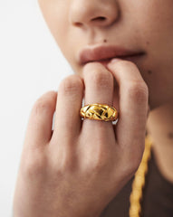 Lucy Williams Dome Waffle Ring | 18k Gold Vermeil