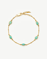 Magma Gemstone Charm Bracelet | 18k Gold Vermeil/Amazonite