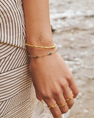 Magma Gemstone & Molten Cuff Bracelet Set | 18k Gold Vermeil / 18k Gold Plated