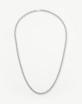 Mens Flat Curb Chain Necklace | Silver Plated