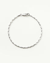 Mens Interlocking Link Chain Bracelet | Sterling Silver