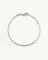 Mens Interlocking Link Chain Bracelet | Sterling Silver