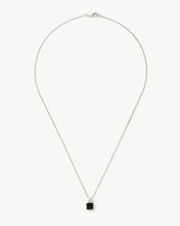Mens Lucy Williams Square Black Onyx Pendant Necklace