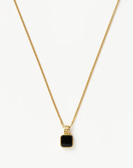 Mens Lucy Williams Square Black Onyx Pendant Necklace